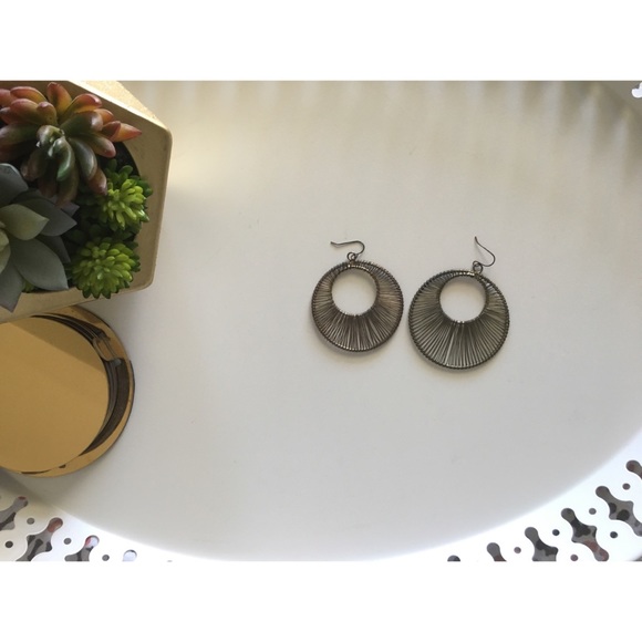 Copper Wire Loop Earrings - Picture 2 of 3